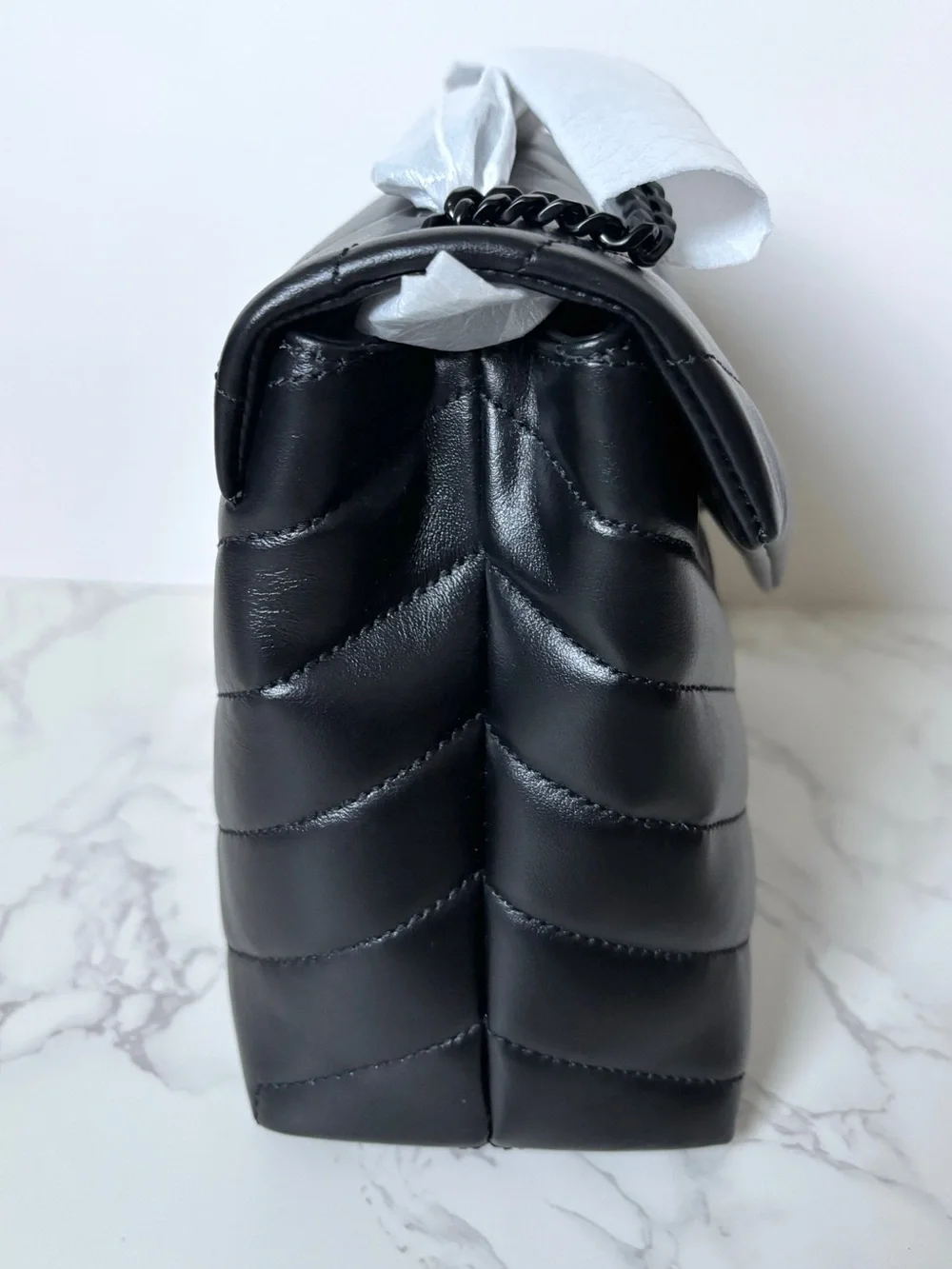 New Saint Laurent YSL Small Loulou Shoulder Bag Black w/Black Hardware